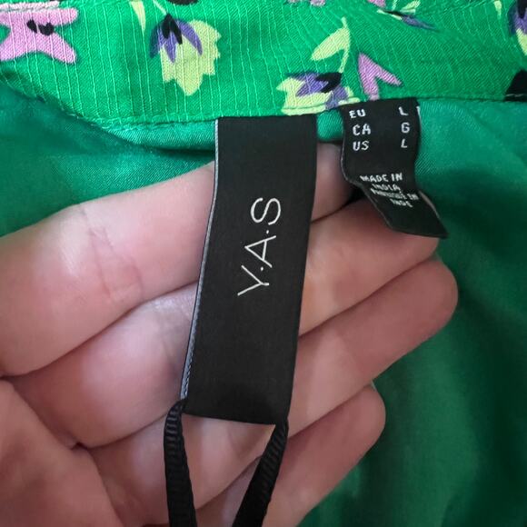 Y.A.S Women's Yasmalikka Long Sleeves Shirt Dress Size L In Island Green - Picture 5 of 9